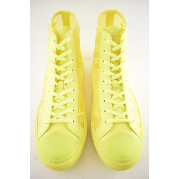 Louis Vuitton Luxembourg Tattoo Yellow Monogram High Top Sneaker UK 9 US 10 11 - Picture 6 of 13